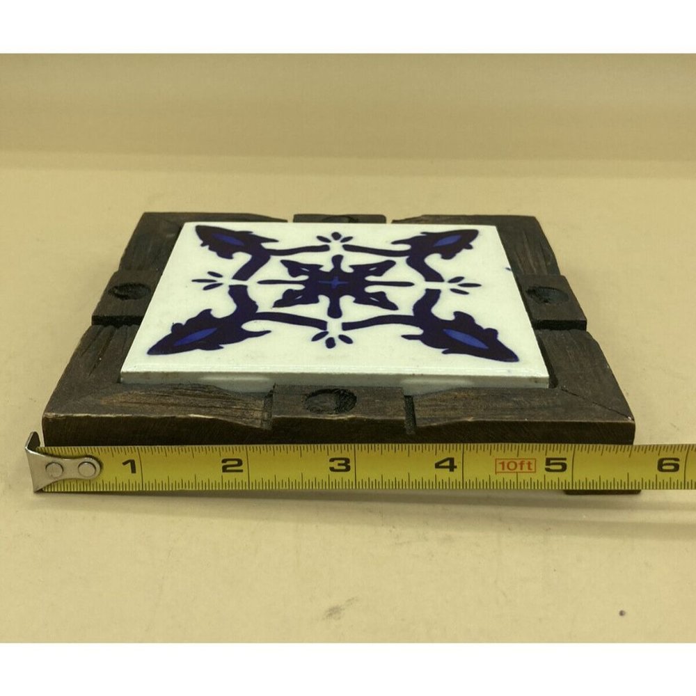 Trivet Tile Colonial Made In Spain Blue White De Esta Region Aislante Para Mesa - Picture 4 of 9
